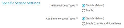 Specific Sensor Settings