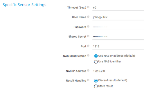 Specific Sensor Settings